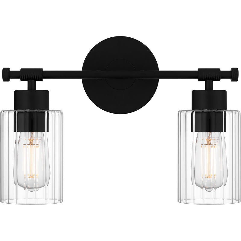 Quoizel CAP8615MBK Two Light Bath, Matte Black