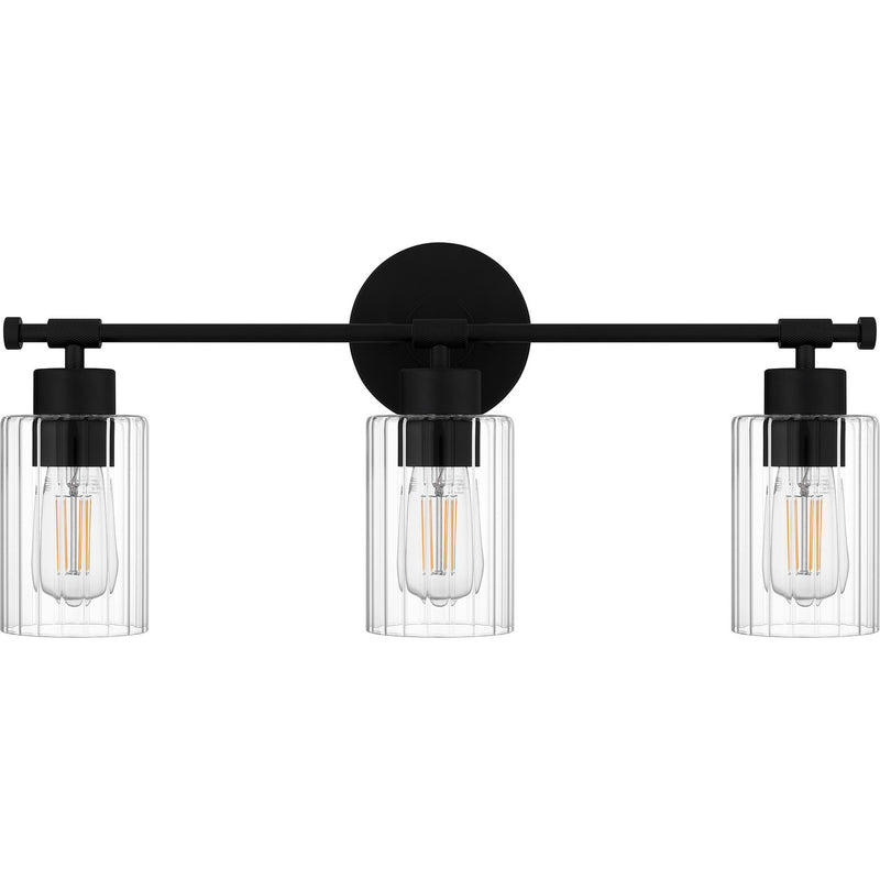 Quoizel CAP8623MBK Three Light Bath, Matte Black