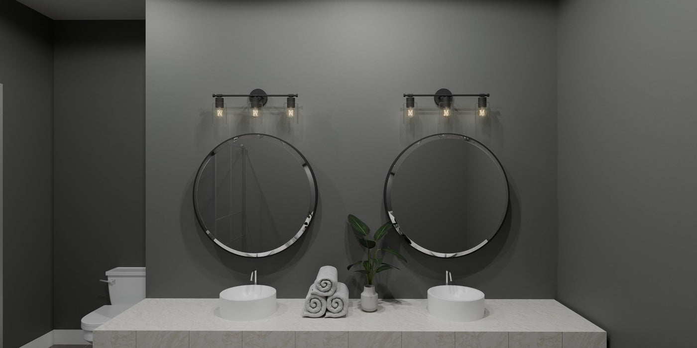 Quoizel CAP8623MBK Three Light Bath, Matte Black
