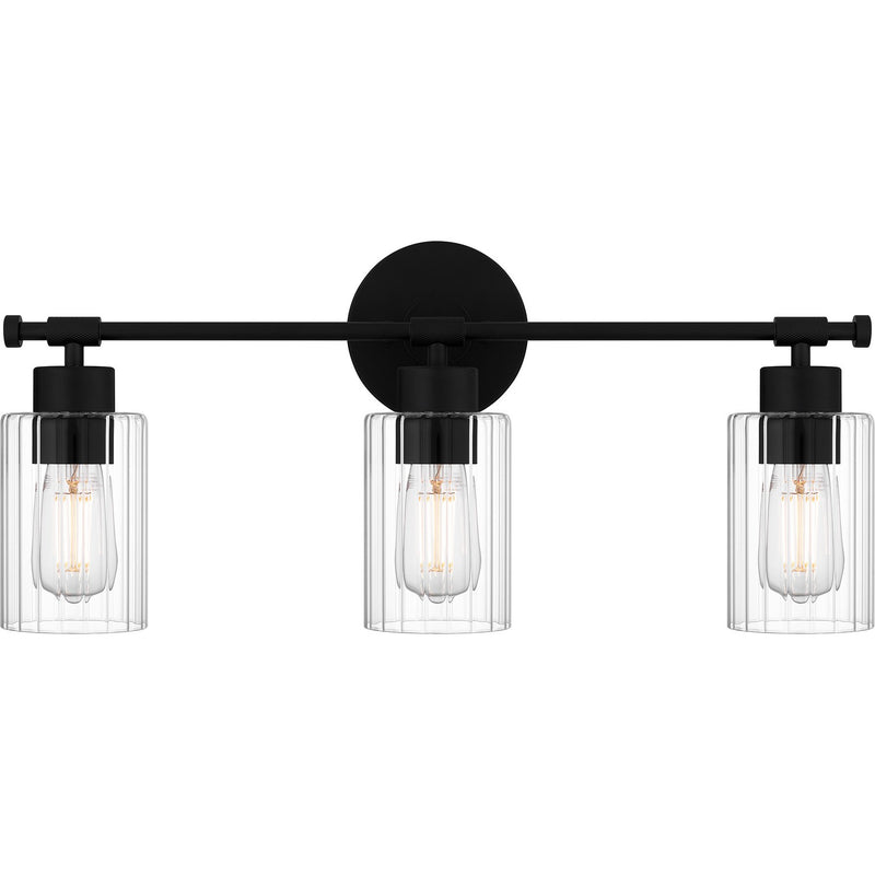 Quoizel CAP8623MBK Three Light Bath, Matte Black
