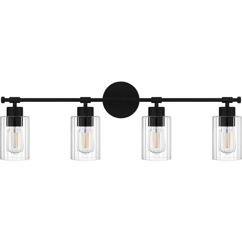 Quoizel CAP8632MBK Four Light Bath, Matte Black
