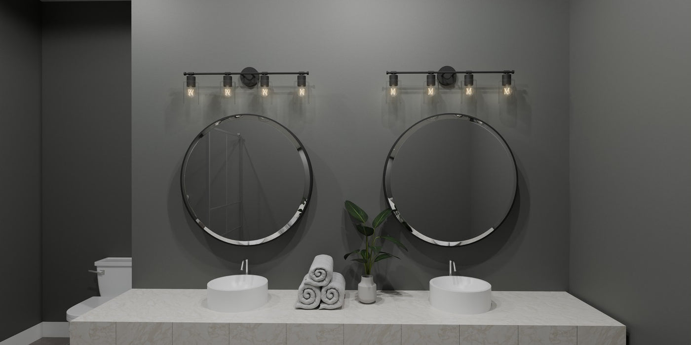 Quoizel CAP8632MBK Four Light Bath, Matte Black