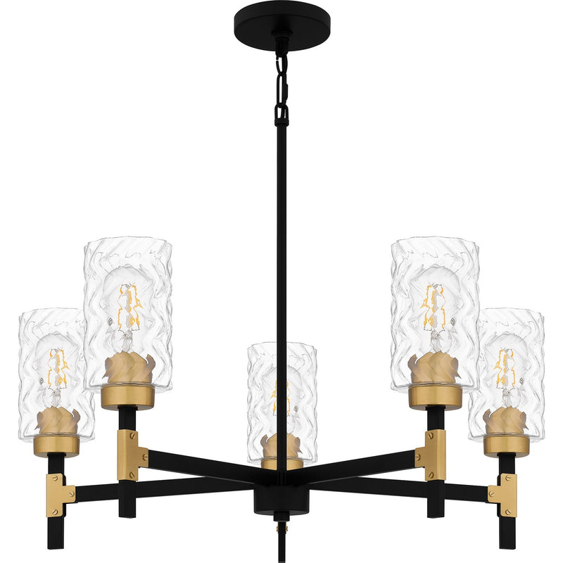 Quoizel CAY5028MBK Five Light Chandelier, Matte Black