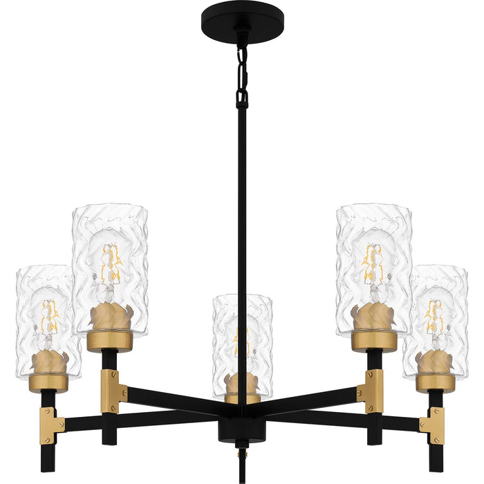 Quoizel CAY5028MBK Five Light Chandelier, Matte Black