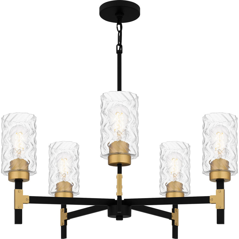 Quoizel CAY5028MBK Five Light Chandelier, Matte Black