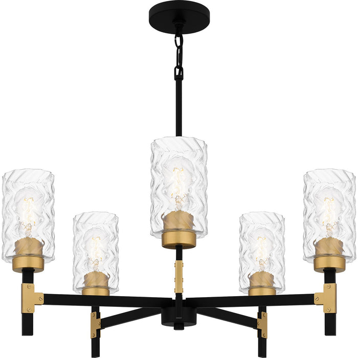 Quoizel CAY5028MBK Five Light Chandelier, Matte Black