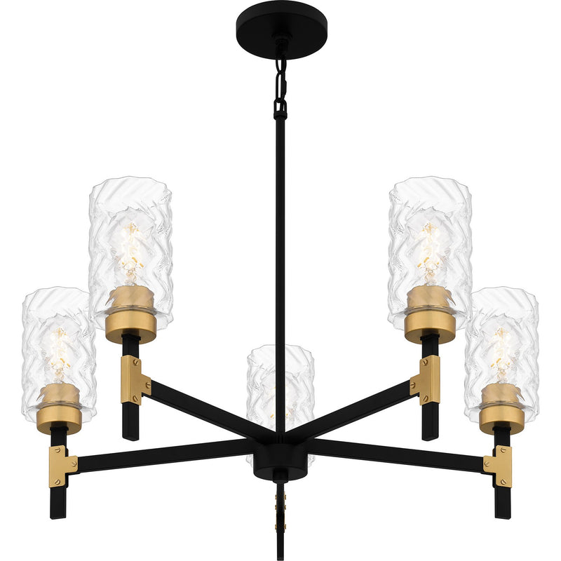 Quoizel CAY5028MBK Five Light Chandelier, Matte Black