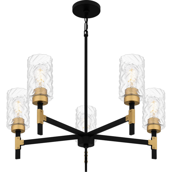 Quoizel CAY5028MBK Five Light Chandelier, Matte Black