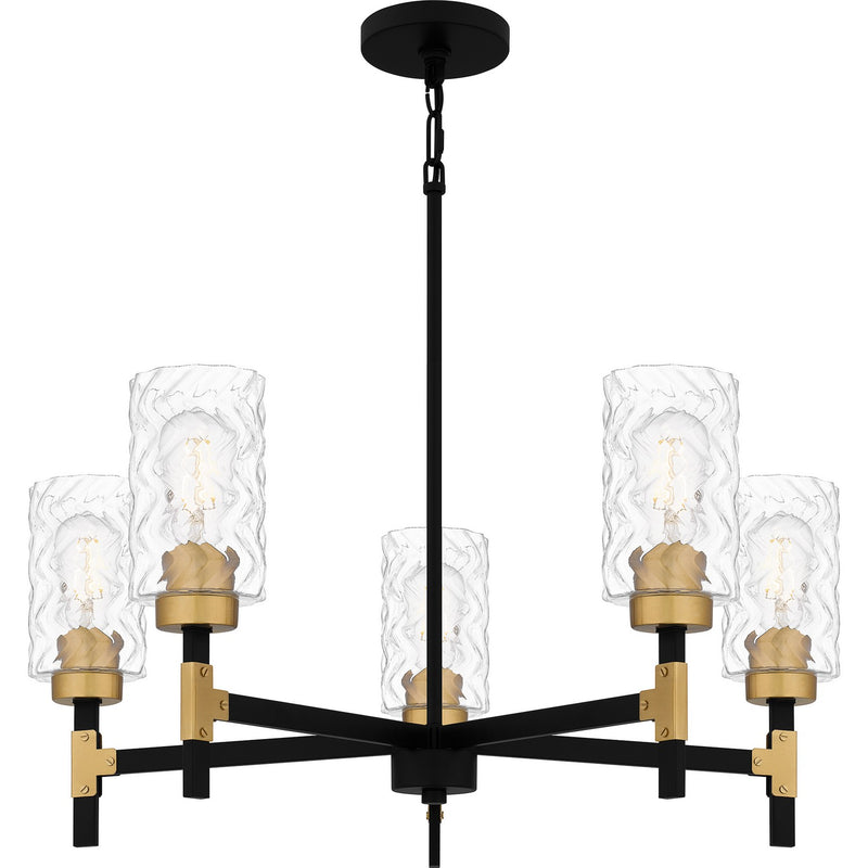 Quoizel CAY5028MBK Five Light Chandelier, Matte Black