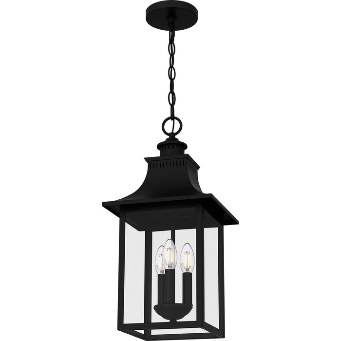 Quoizel CCR1910K Three Light Outdoor Hanging Lantern, Mystic Black