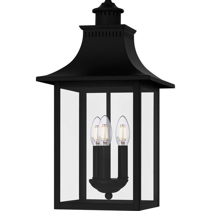 Quoizel CCR1910K Three Light Outdoor Hanging Lantern, Mystic Black