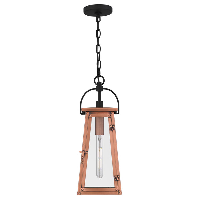 Quoizel CLN1507AC One Light Mini Pendant, Aged Copper