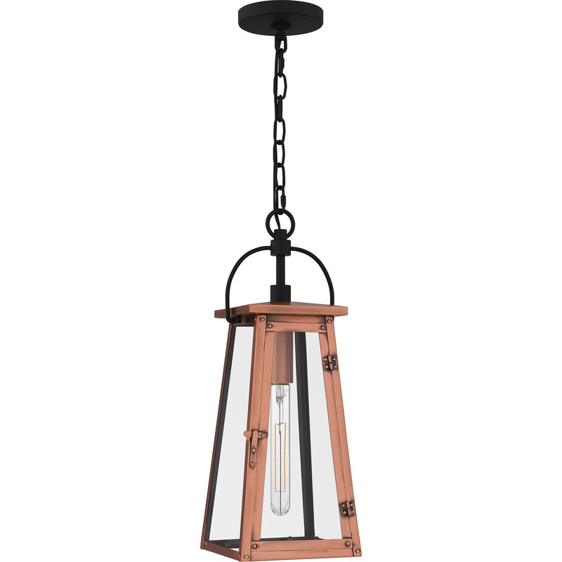 Quoizel CLN1907AC One Light Outdoor Hanging Lantern, Aged Copper
