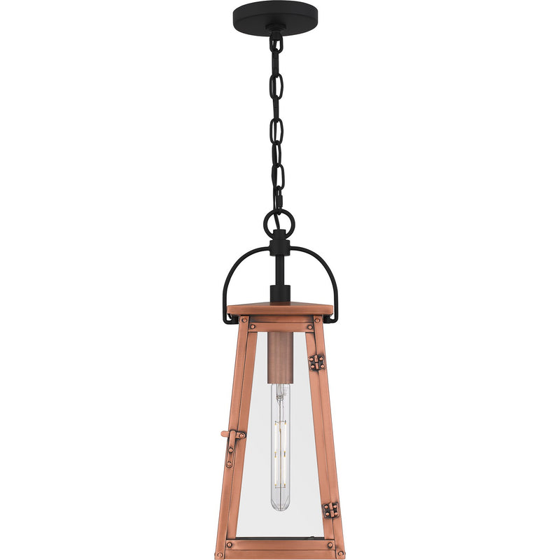 Quoizel CLN1907AC One Light Outdoor Hanging Lantern, Aged Copper
