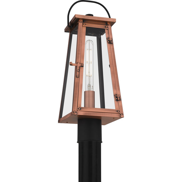 Quoizel CLN9007AC One Light Outdoor Post Mount, Aged Copper