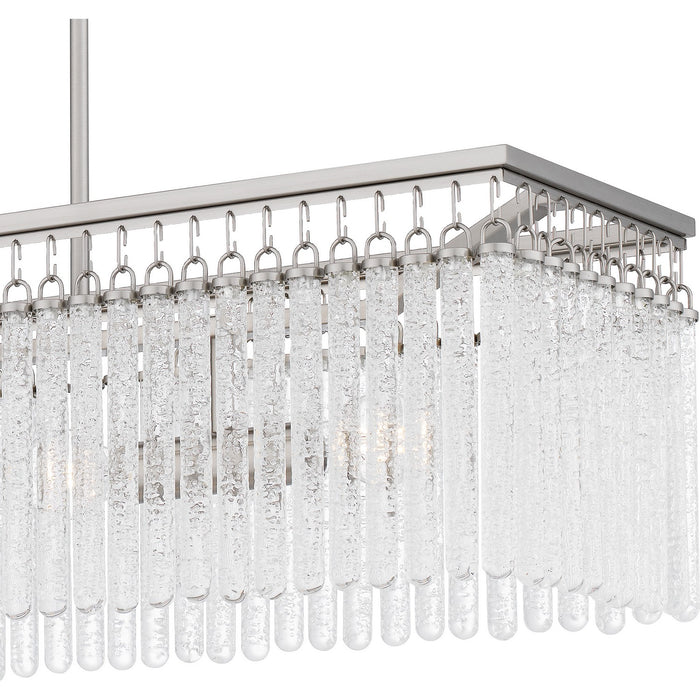 Quoizel CMI438BN Four Light Linear Chandelier, Brushed Nickel