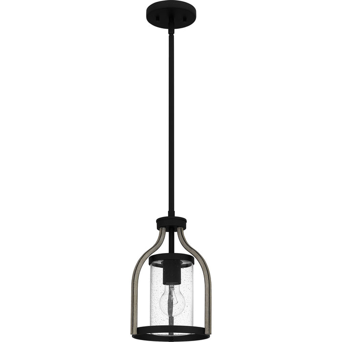 Quoizel CNE1508MBK One Light Mini Pendant, Matte Black