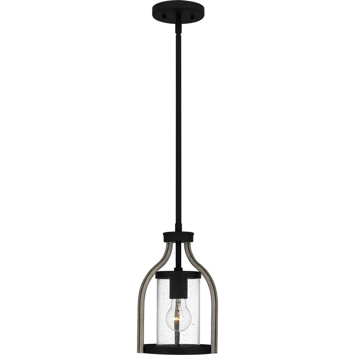 Quoizel CNE1508MBK One Light Mini Pendant, Matte Black