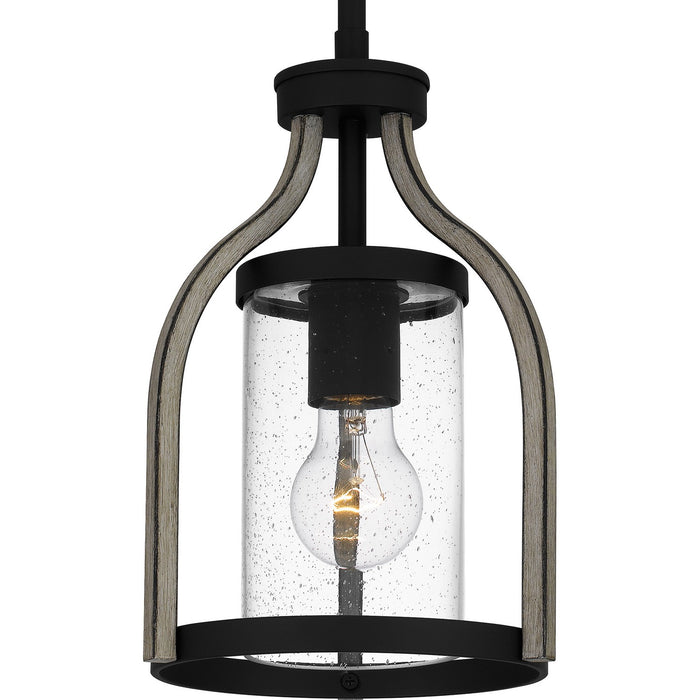 Quoizel CNE1508MBK One Light Mini Pendant, Matte Black