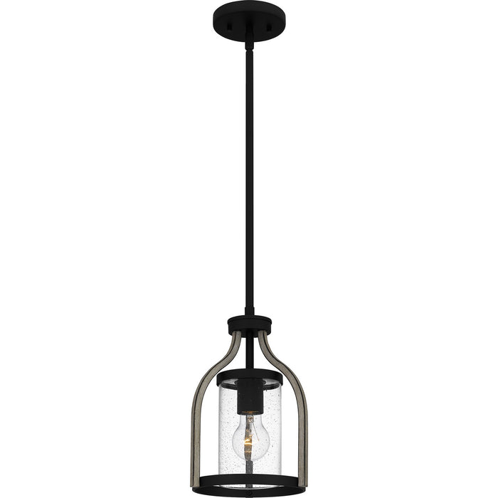 Quoizel CNE1508MBK One Light Mini Pendant, Matte Black