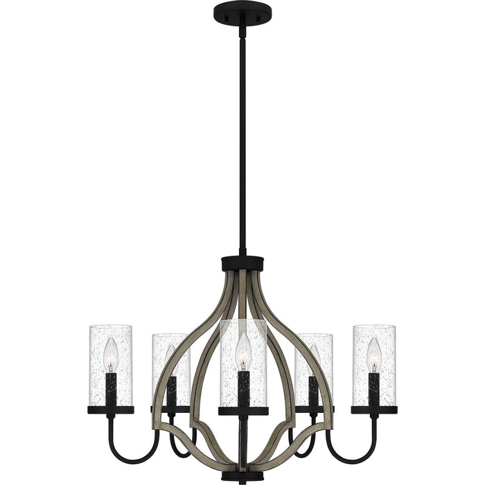 Quoizel CNE5026MBK Five Light Chandelier, Matte Black