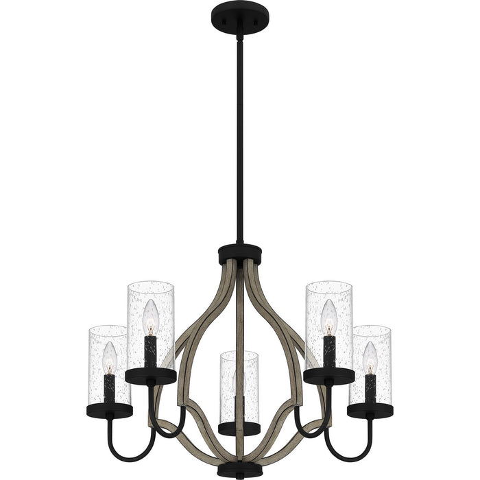 Quoizel CNE5026MBK Five Light Chandelier, Matte Black