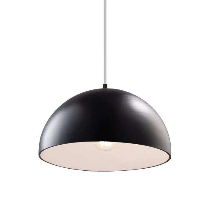 Justice Designs CER-6250-CRB-DBRZ-WTCD-LED1-700 LED Pendant, Carbon - Matte Black