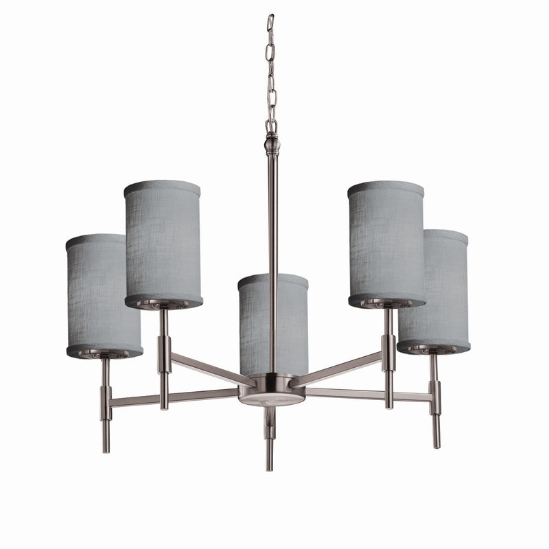 Justice Designs FAB-8410-10-GRAY-NCKL-LED5-3500 LED Chandelier, Brushed Nickel