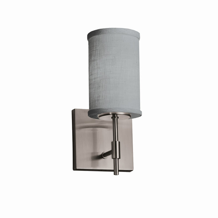 Justice Designs FAB-8411-10-GRAY-NCKL One Light Wall Sconce, Brushed Nickel