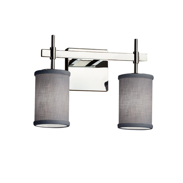 Justice Designs FAB-8412-10-GRAY-CROM Two Light Bath Bar, Polished Chrome