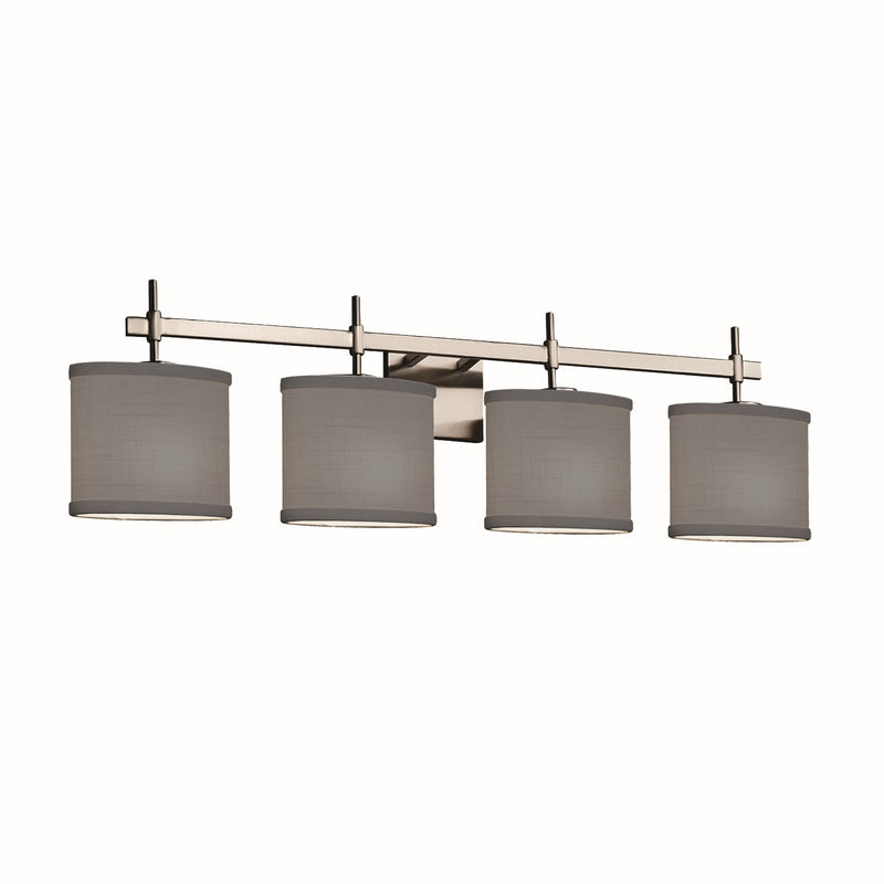 Justice Designs FAB-8414-30-GRAY-NCKL Four Light Bath Bar, Brushed Nickel