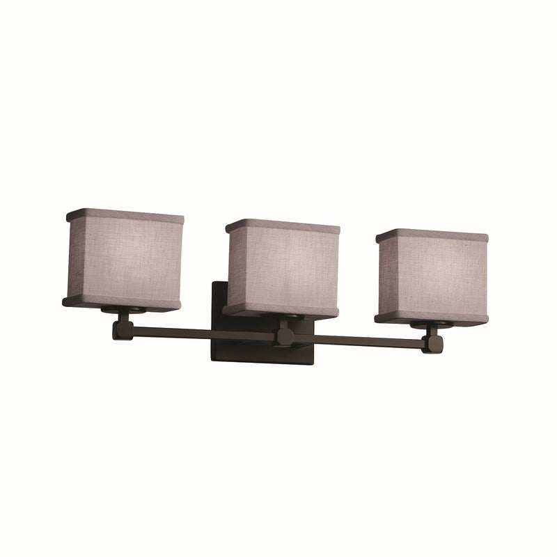 Justice Designs FAB-8423-55-GRAY-DBRZ Three Light Bath Bar, Dark Bronze