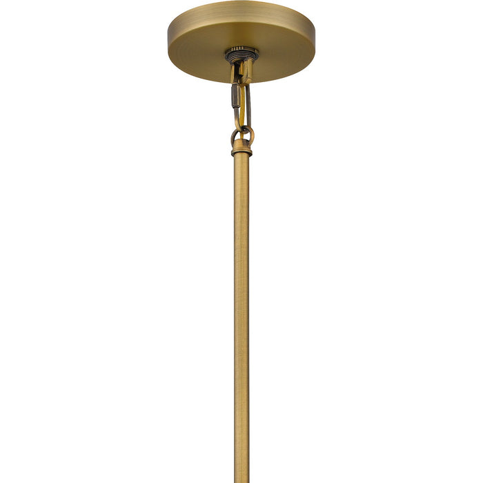 Quoizel CVR5034AB Nine Light Chandelier, Aged Brass