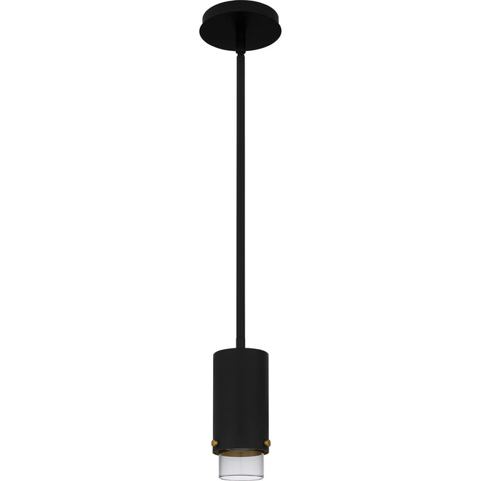 Quoizel EIO1503MBK One Light Mini Pendant, Matte Black