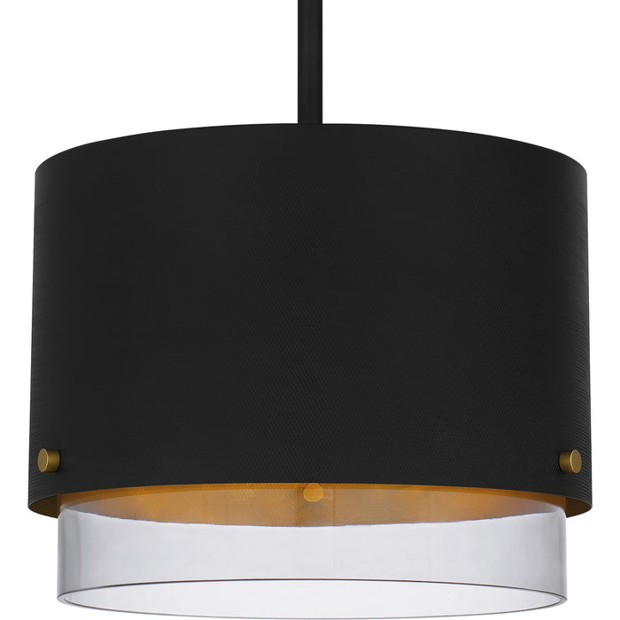Quoizel EIO1814MBK Three Light Pendant, Matte Black