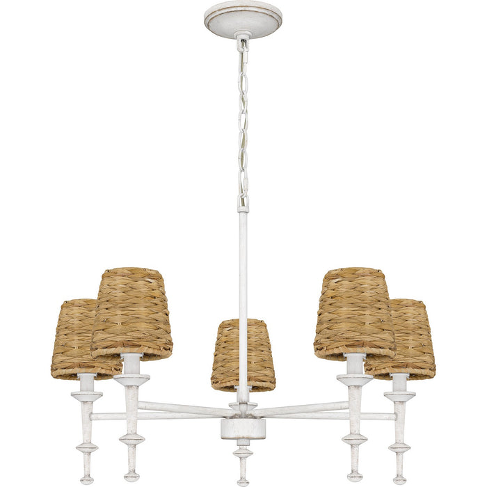Quoizel FLA5026AWH Five Light Chandelier, Antique White