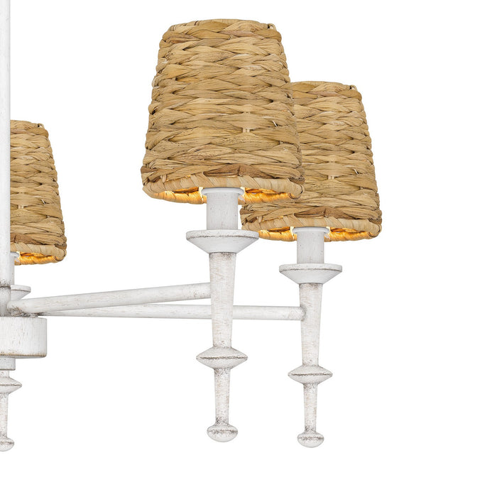 Quoizel FLA5026AWH Five Light Chandelier, Antique White