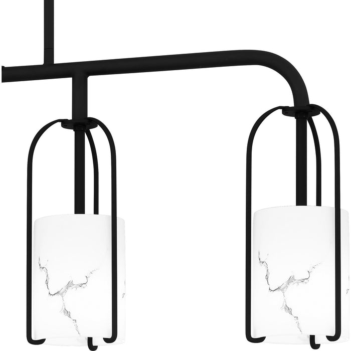 Quoizel FRB438MBK Four Light Linear Chandelier, Matte Black