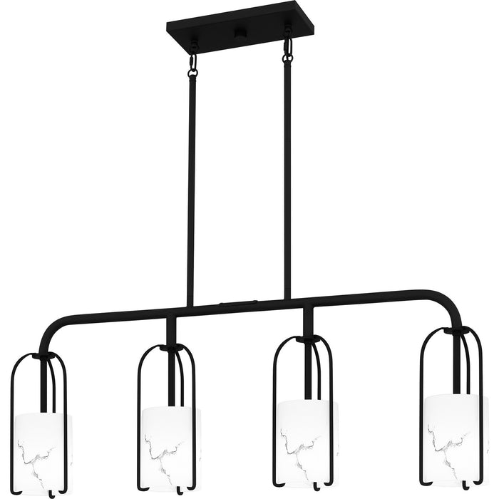 Quoizel FRB438MBK Four Light Linear Chandelier, Matte Black