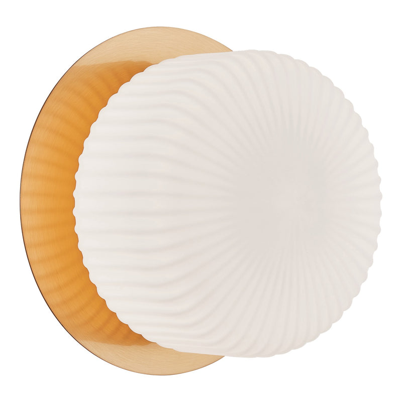 Matteo Lighting S01301AGOP LED Wall Sconce, Aged Gold Brass