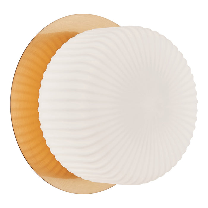 Matteo Lighting S01301AGOP LED Wall Sconce, Aged Gold Brass