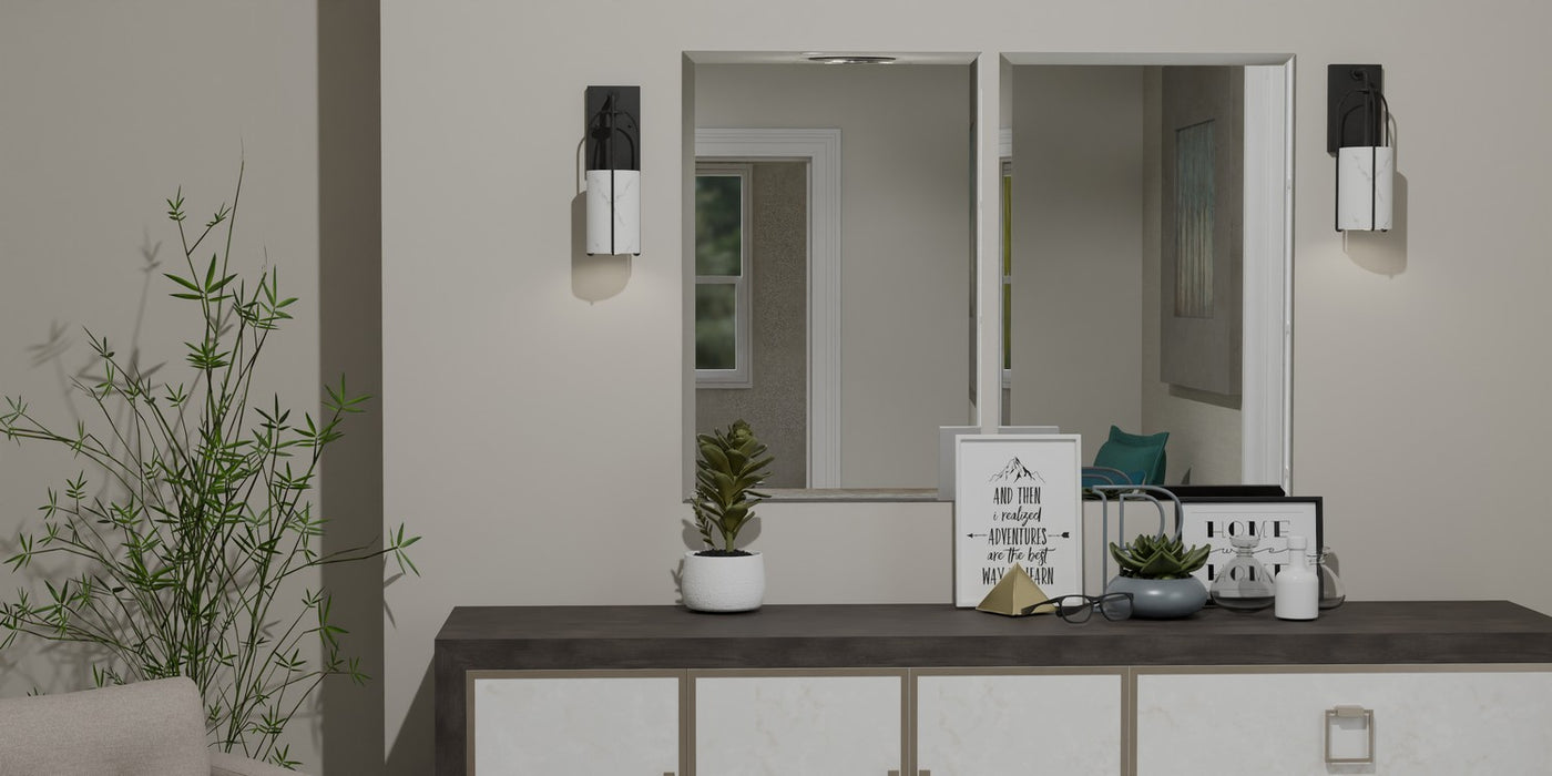 Quoizel FRB8704MBK One Light Wall Sconce, Matte Black