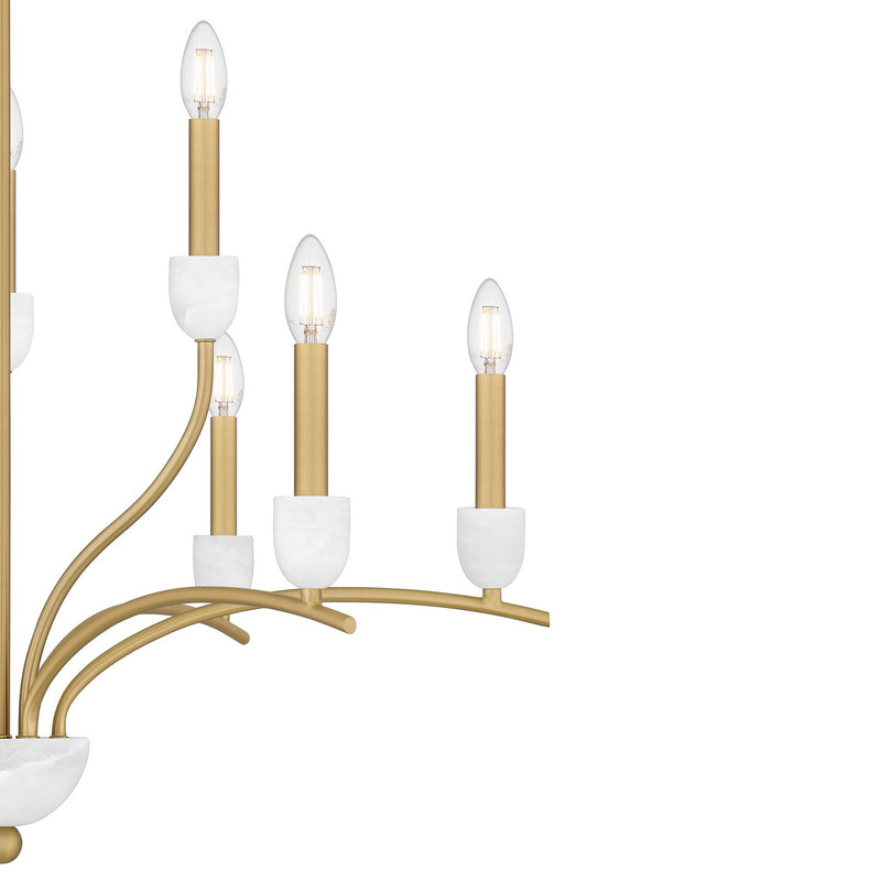 Quoizel FRI5032AB Nine Light Chandelier, Aged Brass