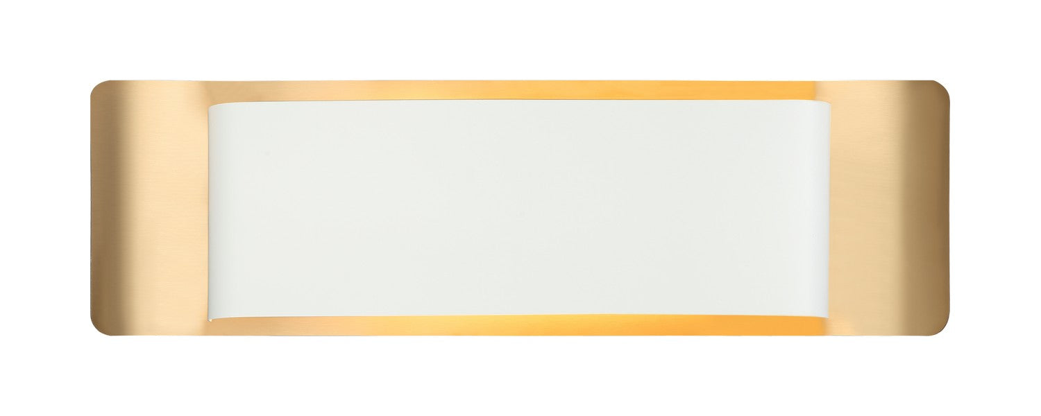 Matteo Lighting S10518WHAG LED Wall Sconce, White / Aged Gold Brass