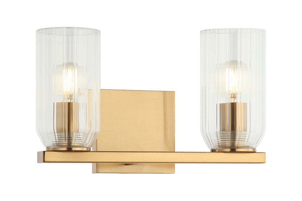 Matteo Lighting W34002AG Two Light Wall Sconce, Aged Gold Brass