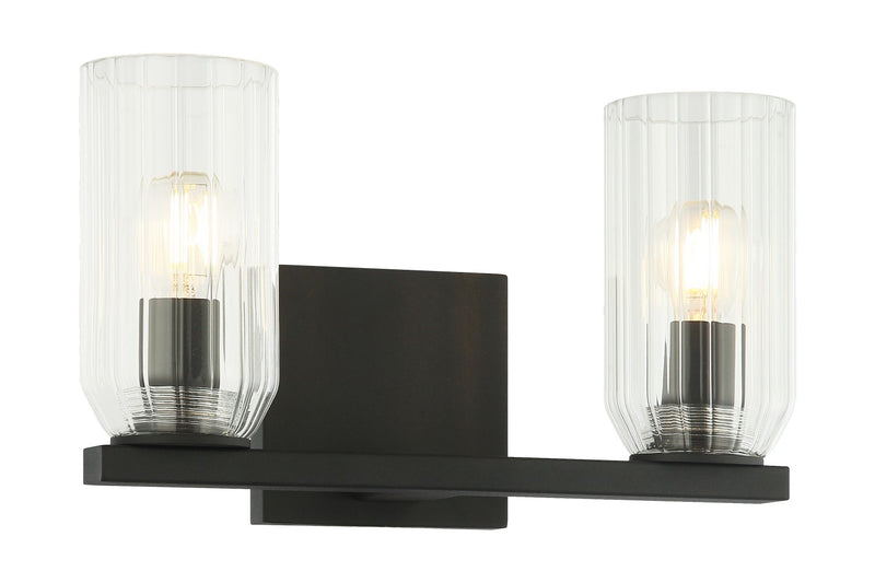 Matteo Lighting W34002MB Two Light Wall Sconce, Matte Black