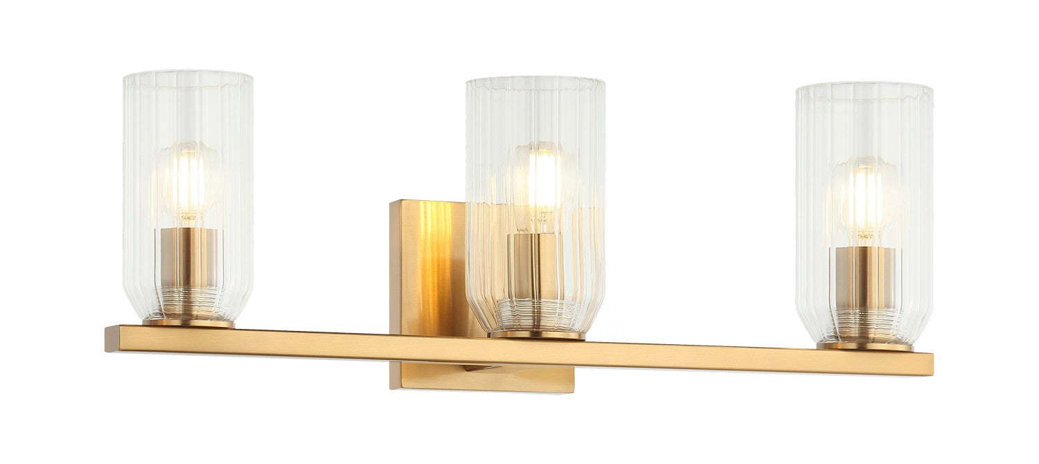 Matteo Lighting W34003AG Three Light Wall Sconce, Aged Gold Brass