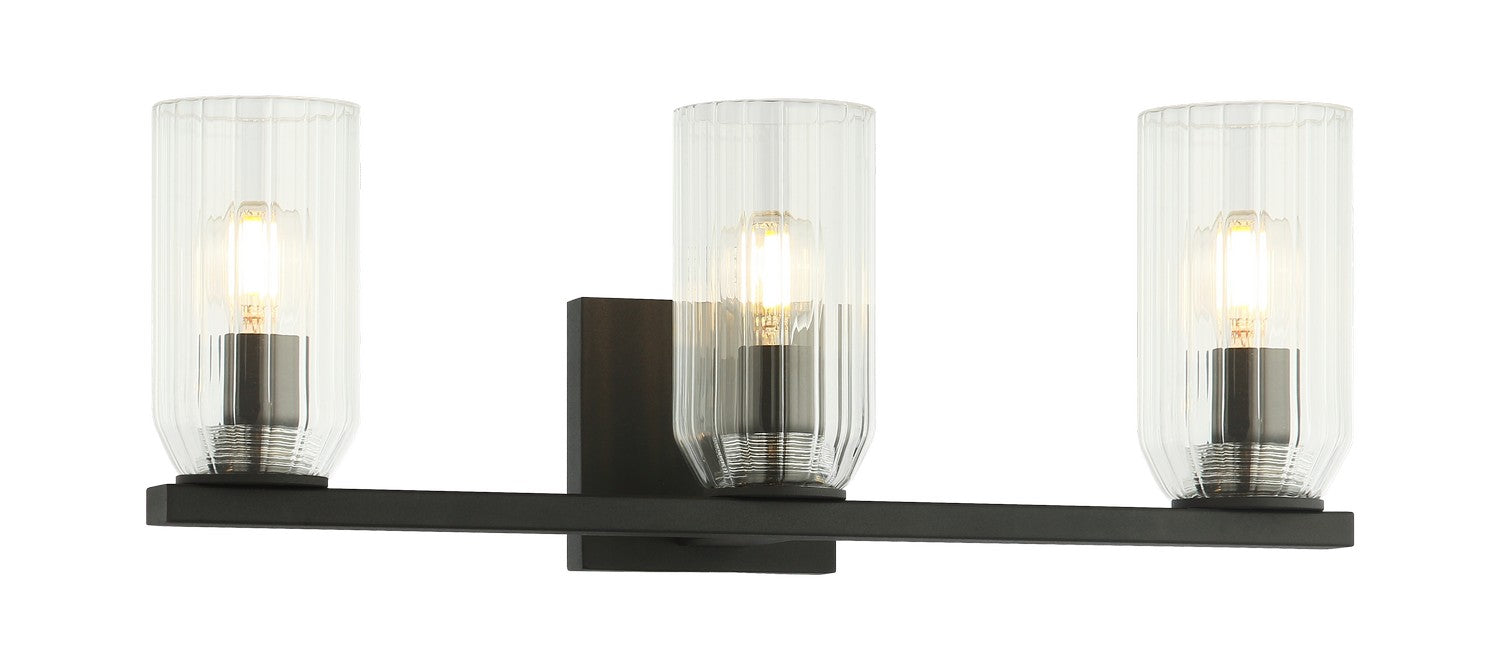 Matteo Lighting W34003MB Three Light Wall Sconce, Matte Black