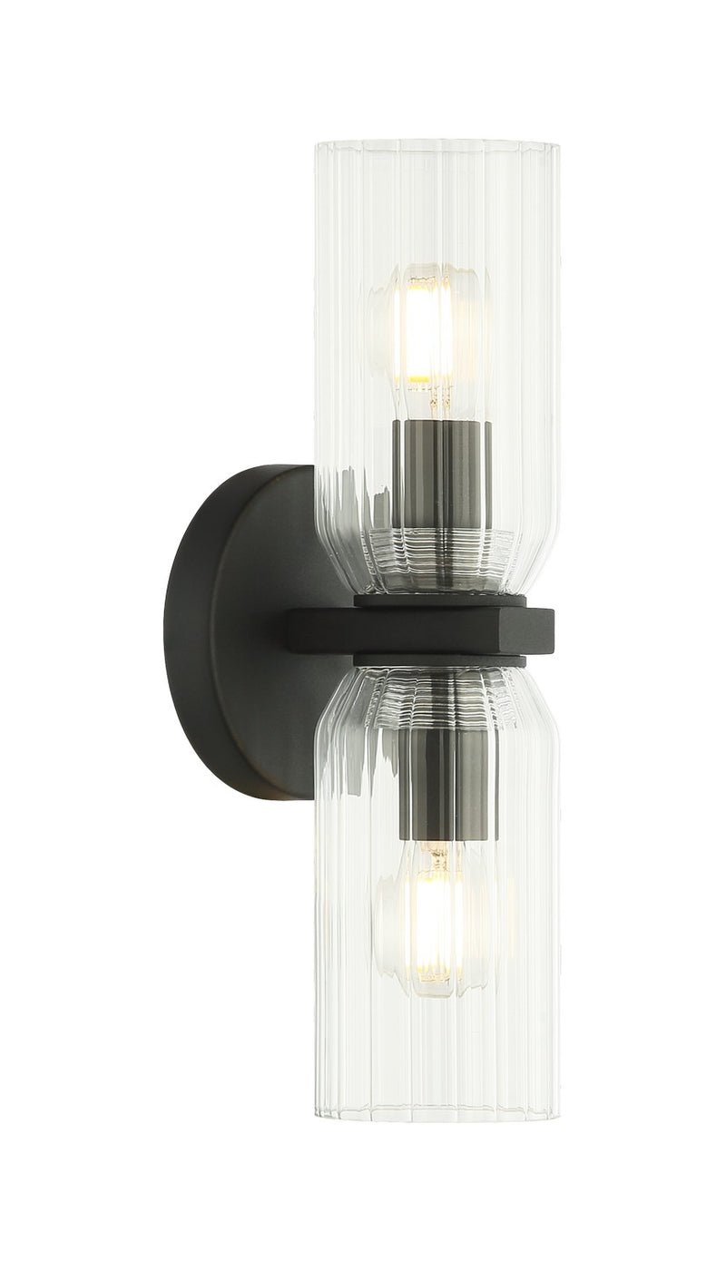 Matteo Lighting W34012MB Two Light Wall Sconce, Matte Black