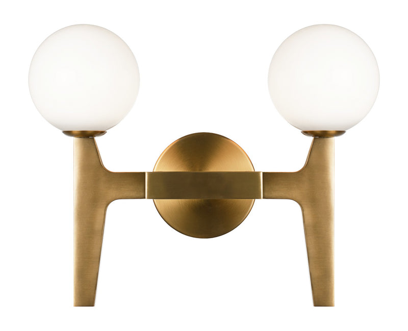 Matteo Lighting W34902AGOP LED Wall Sconce, Aged Gold Brass